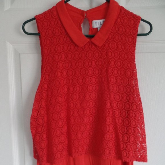 Elle Tops - Sleeveless Lace Top, longer